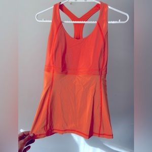 Lululemon orange tank top lulu athletic top